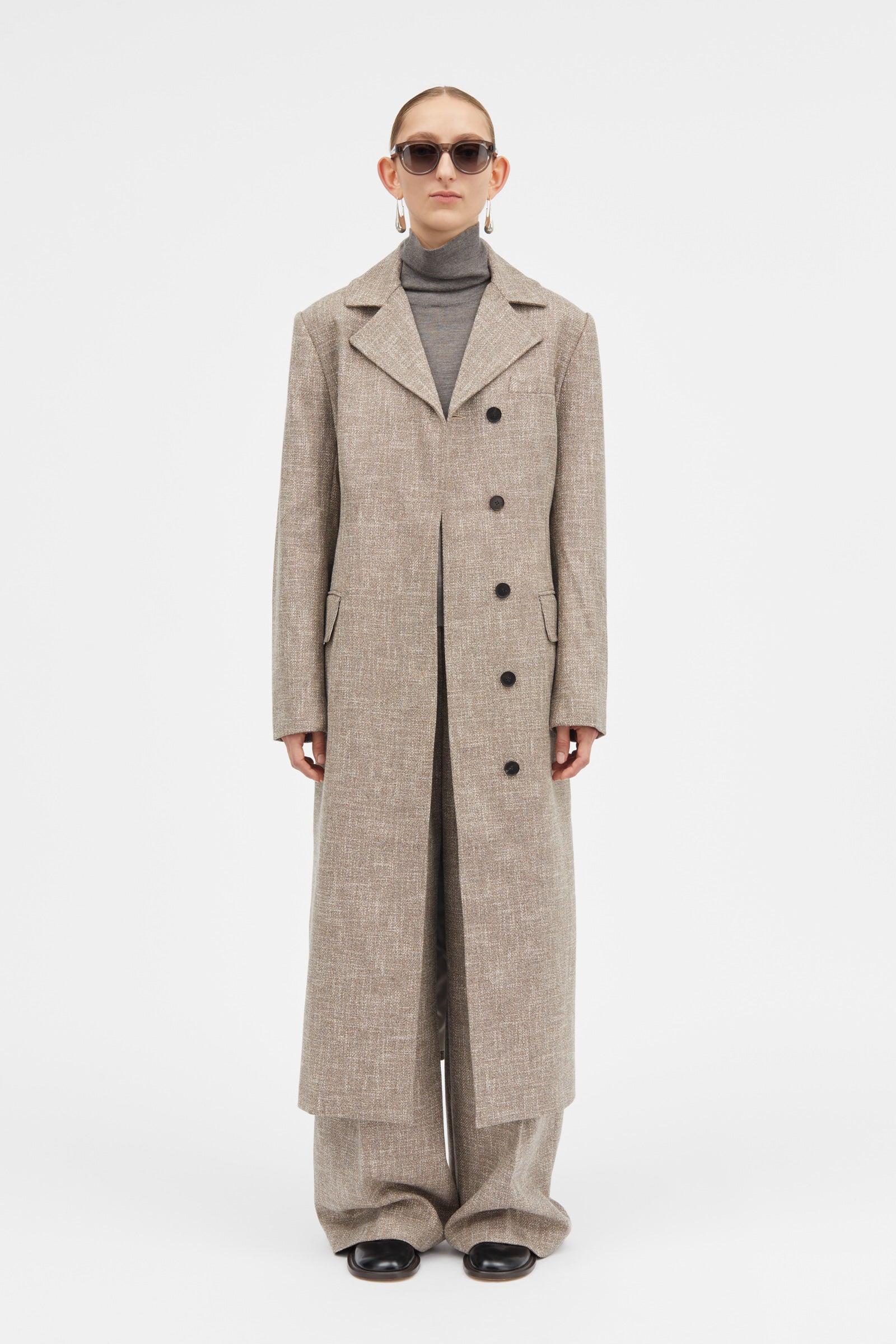Mark Kenly Domino Tan Callie Structure Wool Blend Coats CINNAMON MELANGE