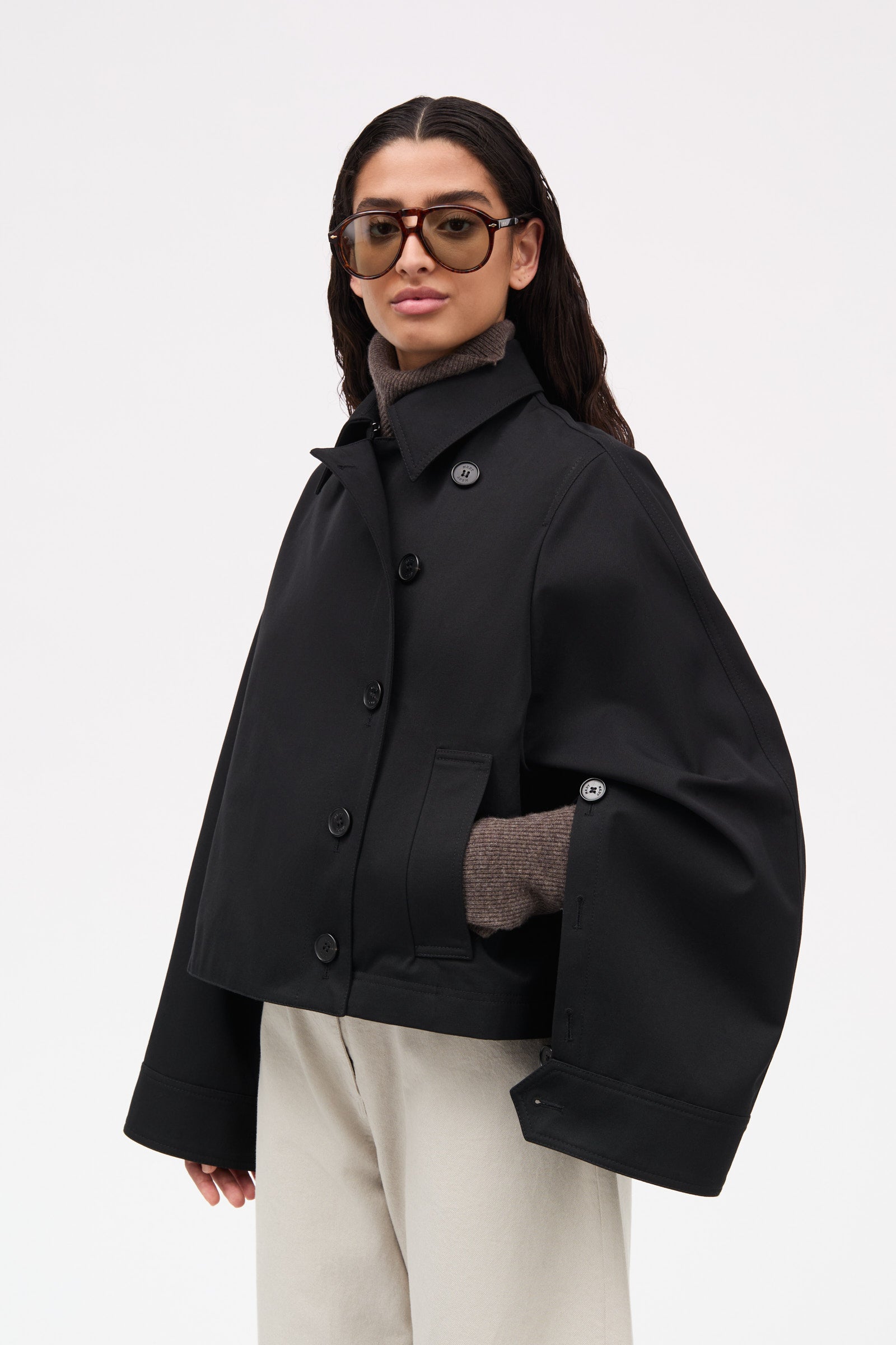 MKDT Studio Calypso Bonded Cotton Jackets BLACK