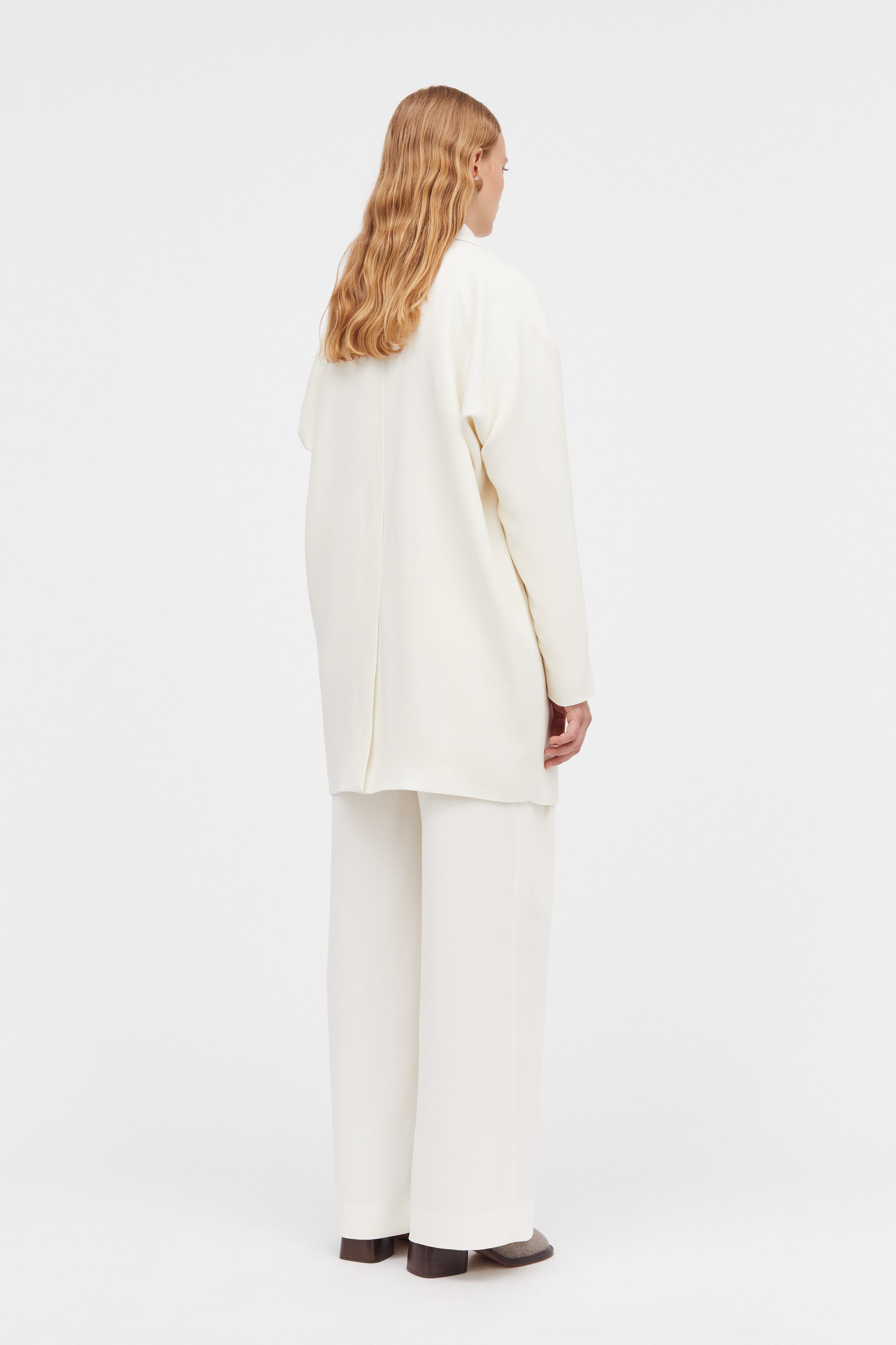 Mark Kenly Domino Tan Carli Crepe Georgette Coats IVORY