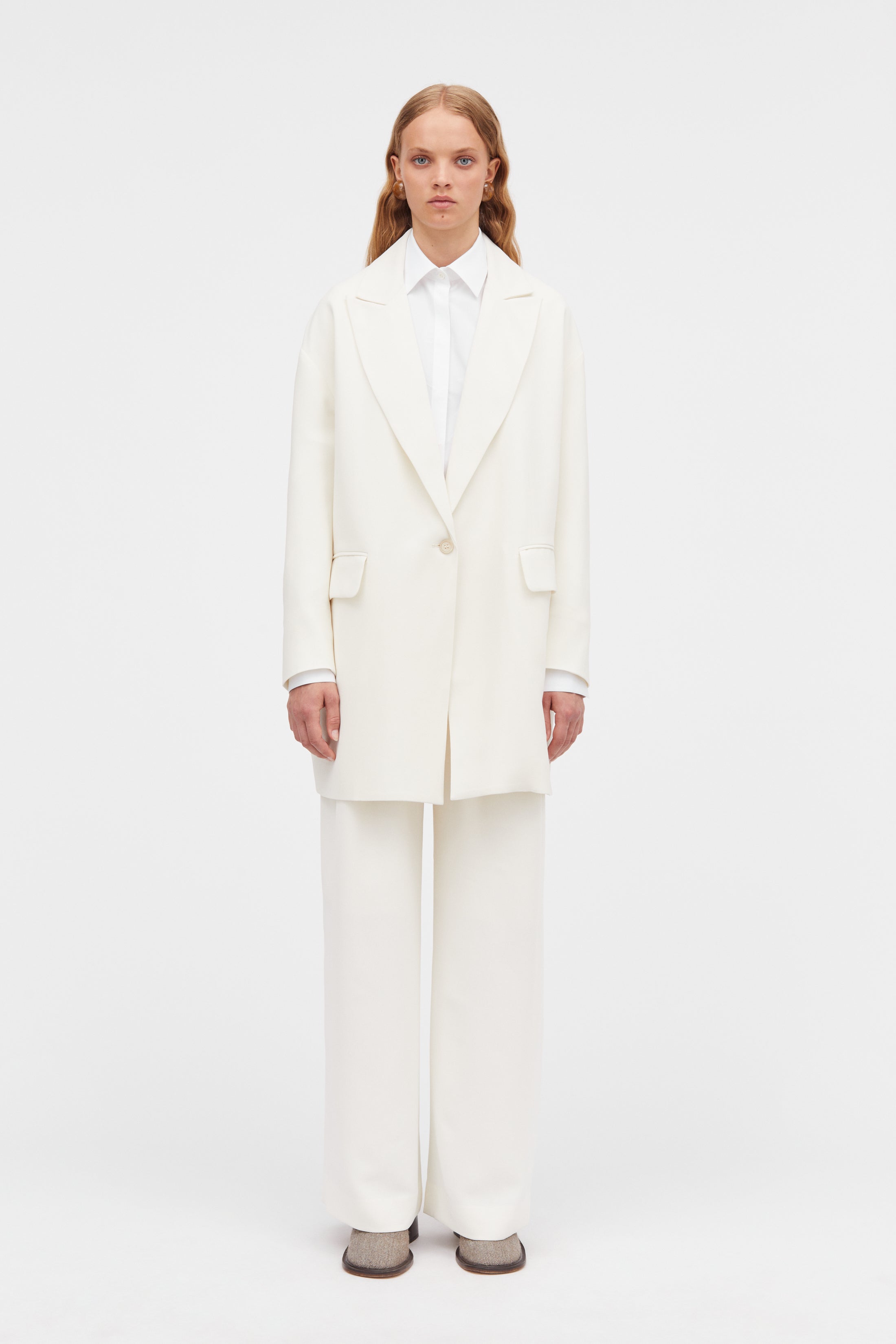 Mark Kenly Domino Tan Carli Crepe Georgette Coats IVORY