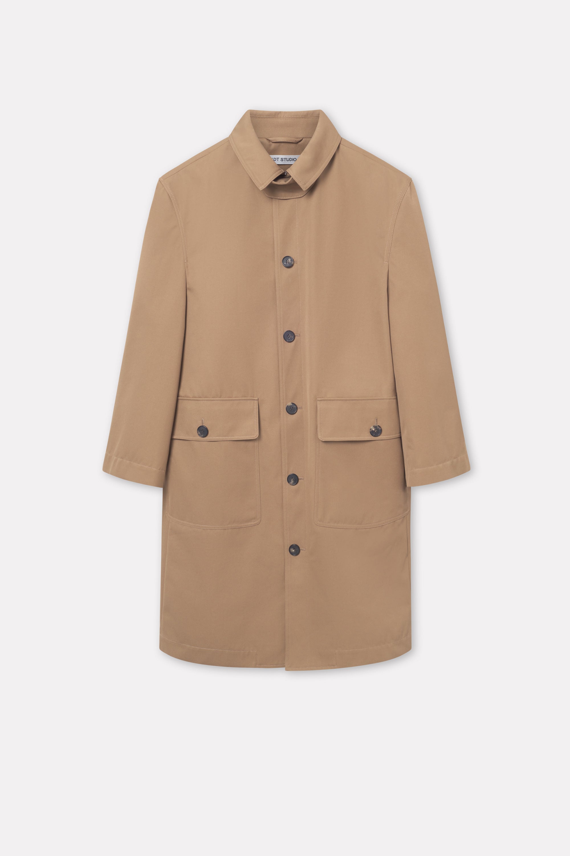 Mark Kenly Domino Tan Cedric Bonded Cotton Coats TAN/NAVY