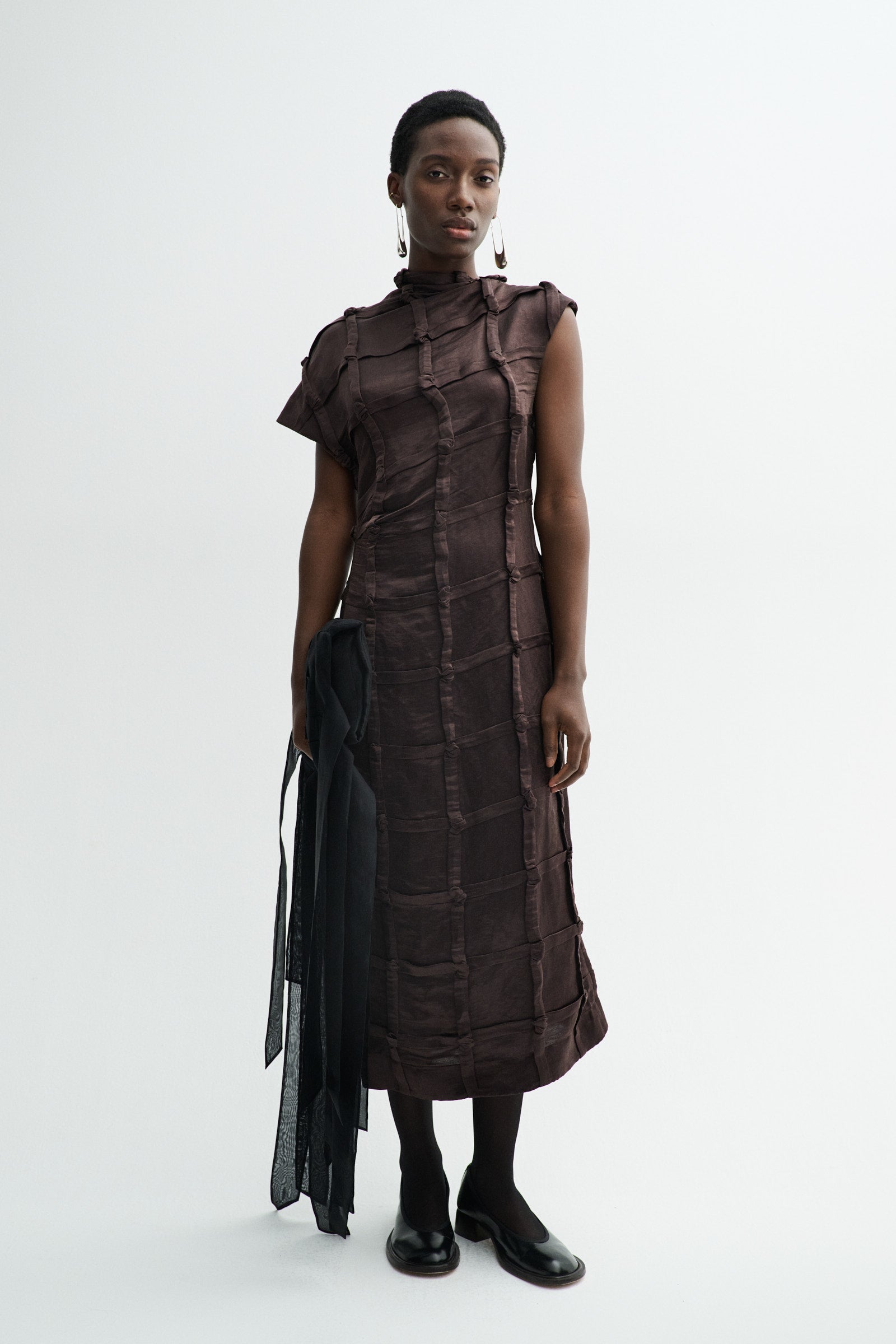 MKDT Studio DELYNA-ATELIER LINEN SILK BLEND Dresses DARK BROWN
