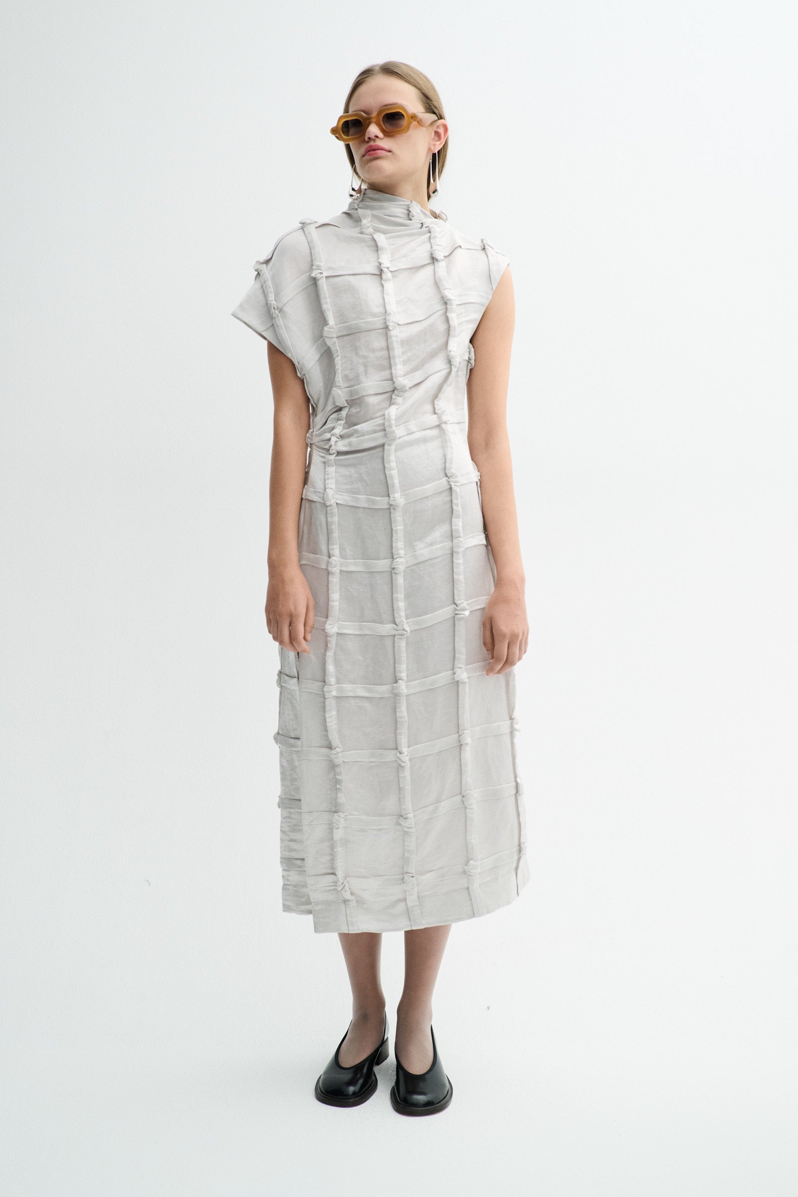 MKDT Studio DELYNA-ATELIER LINEN SILK BLEND Dresses LIGHT GREY