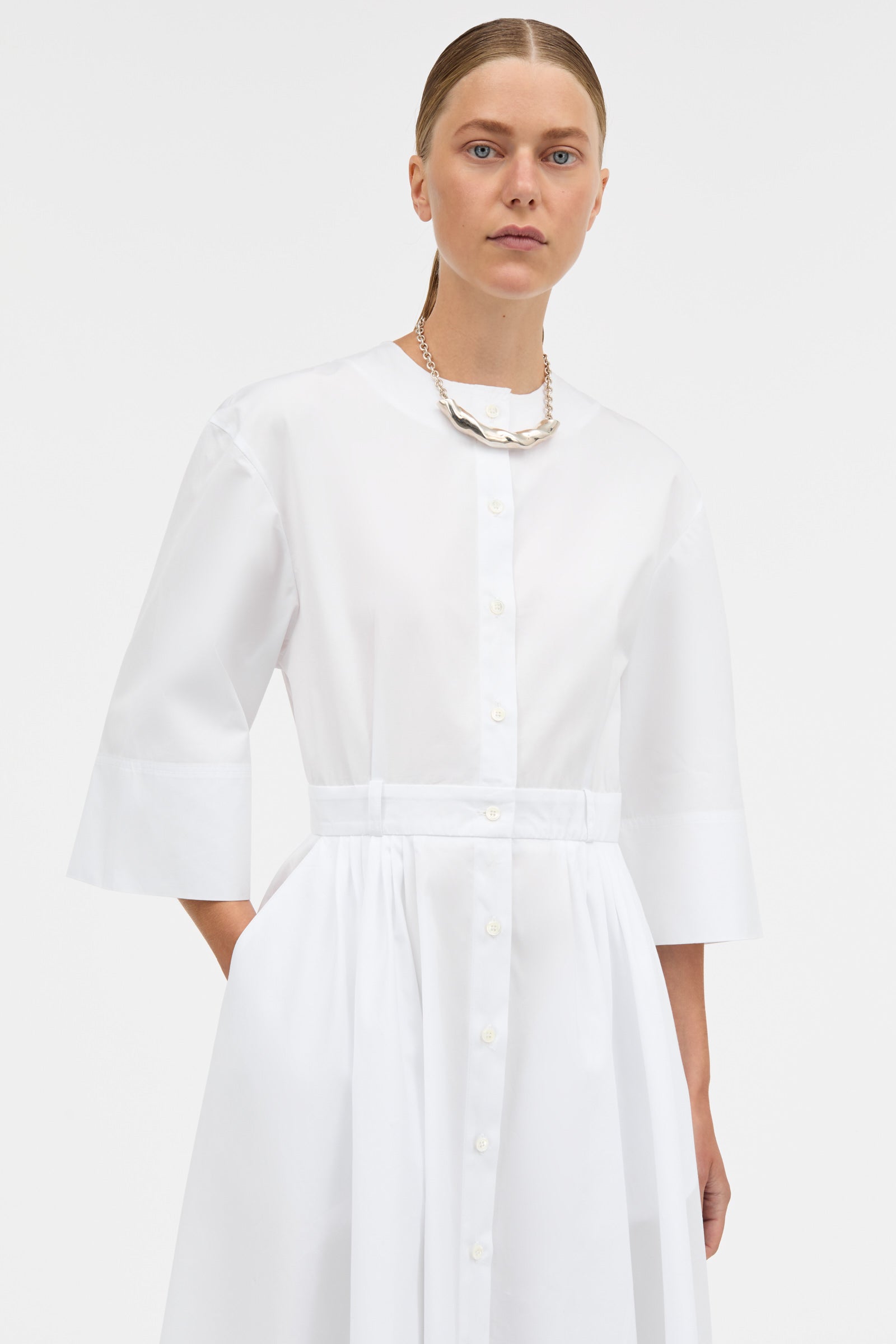 MKDT Studio DENILLA MKDT SIGNATUREPOPLIN Dresses WHITE