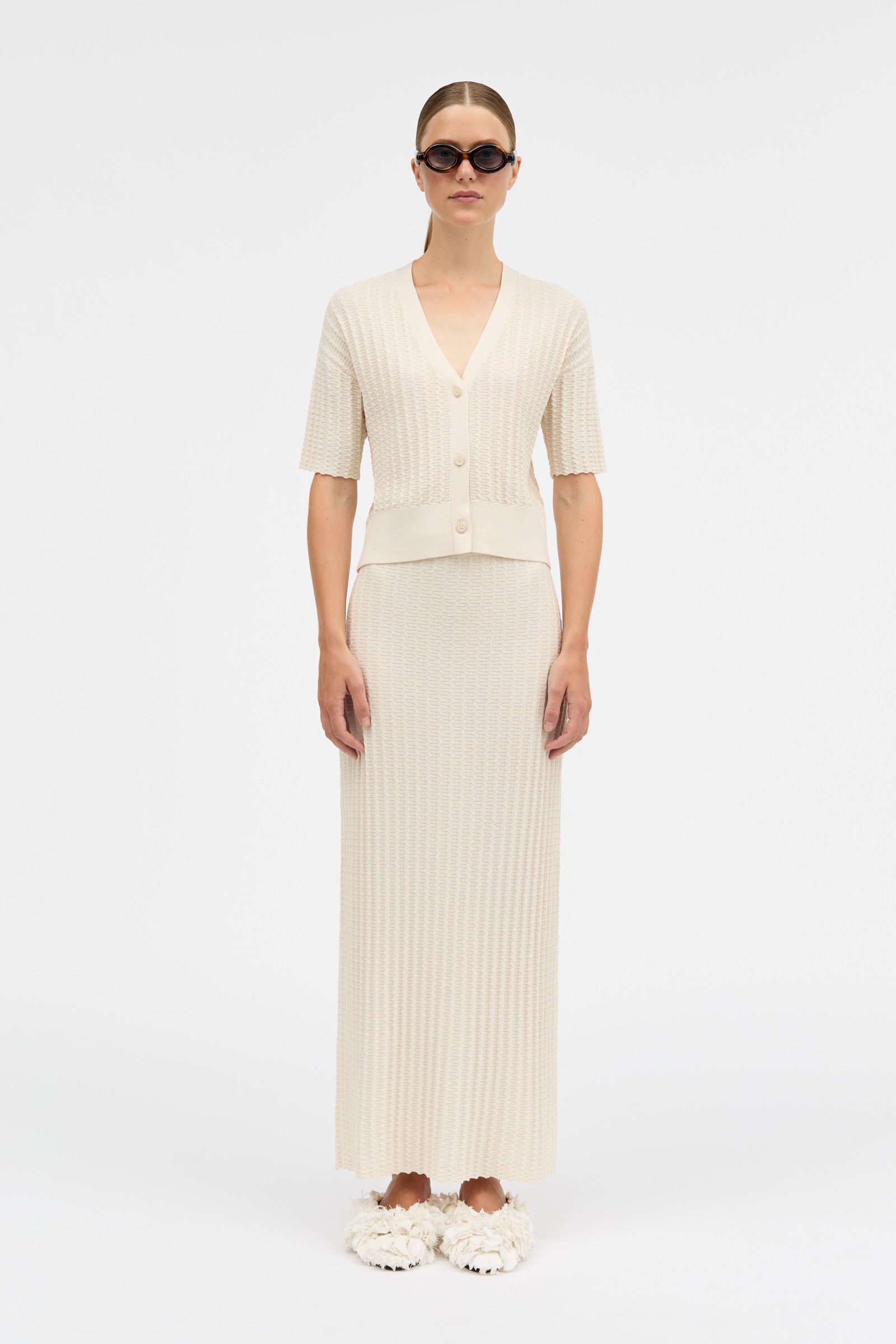 MKDT Studio KLAREEN WAVY KNIT Skirts CREAM
