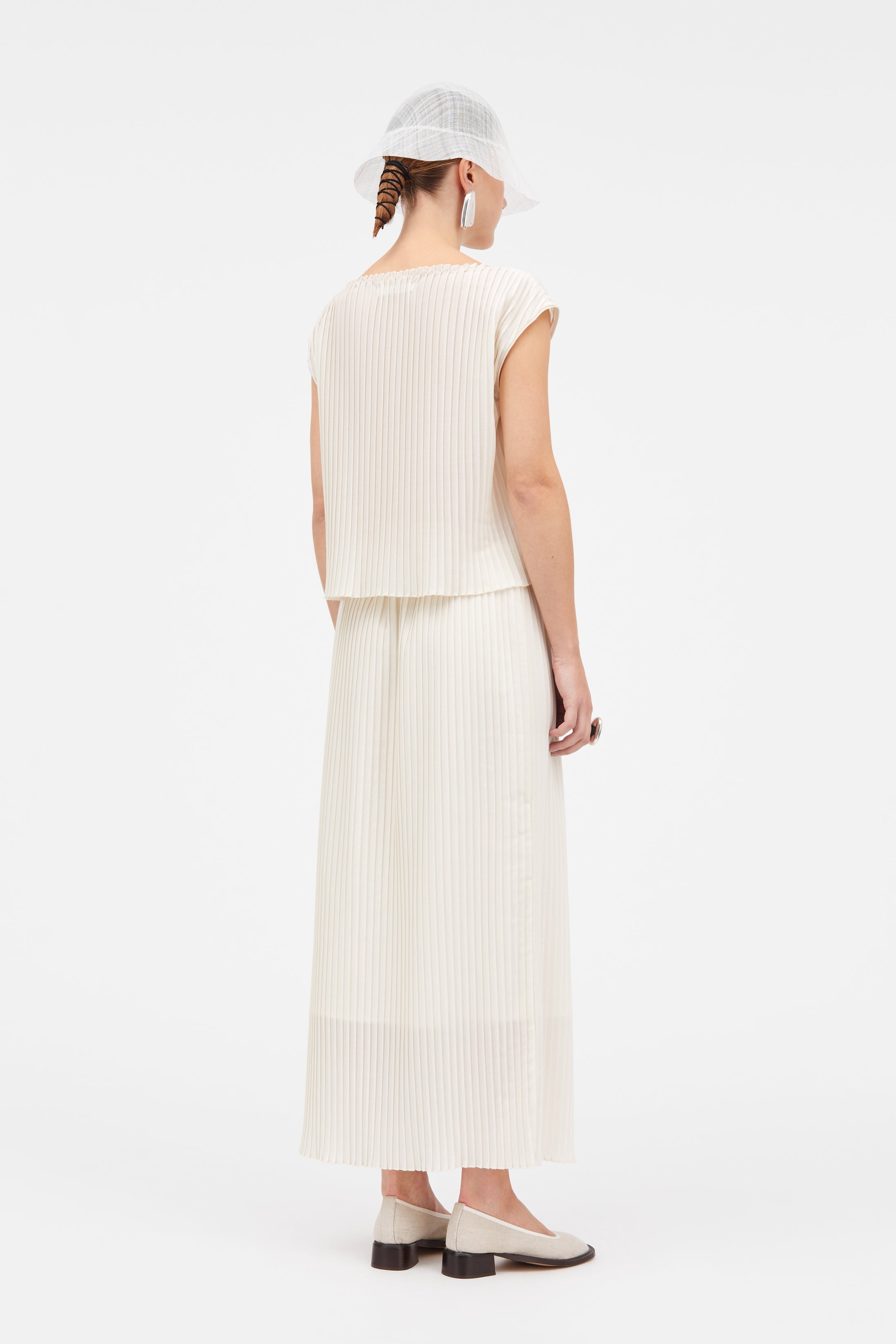 Mark Kenly Domino Tan Nadia-atelier Plissé Skirts IVORY