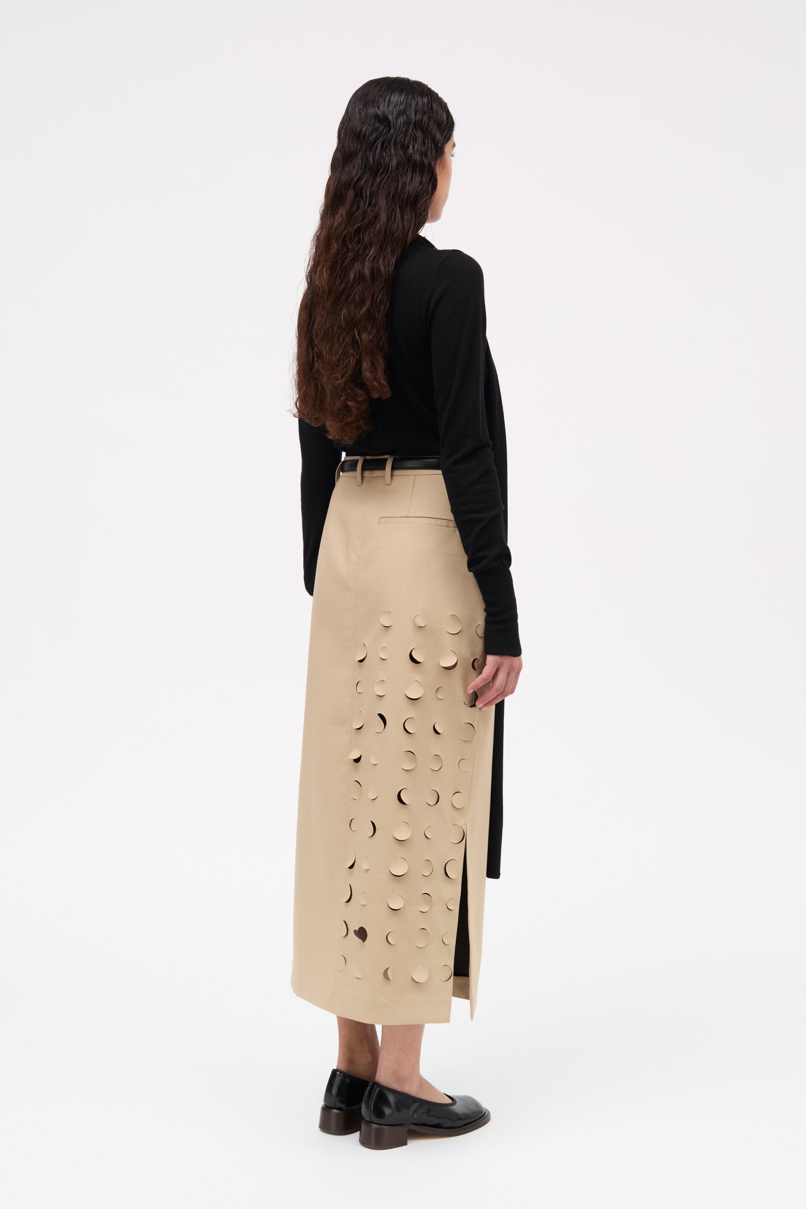 MKDT Studio Nara Bonded Cotton Poly Skirts BEIGE