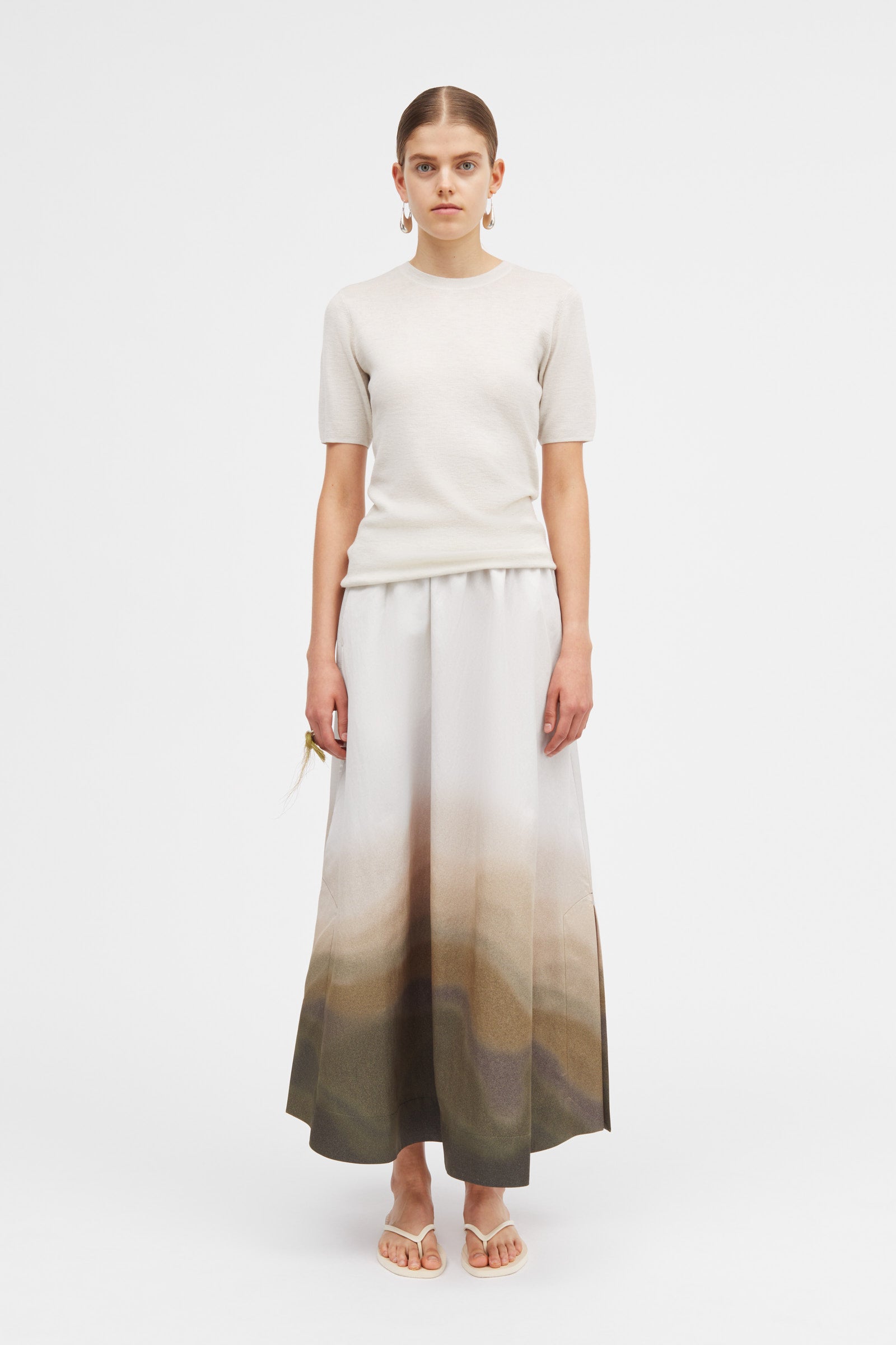 Mark Kenly Domino Tan Nasha Dune Print Skirts OCRE