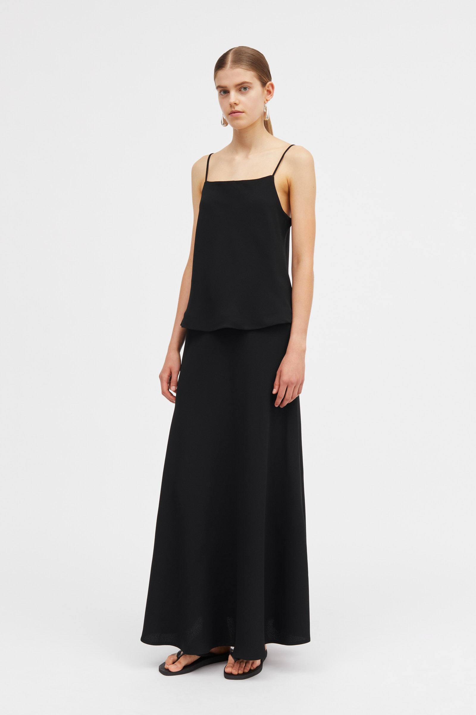 Mark Kenly Domino Tan Nimo Crepe Georgette Skirts BLACK