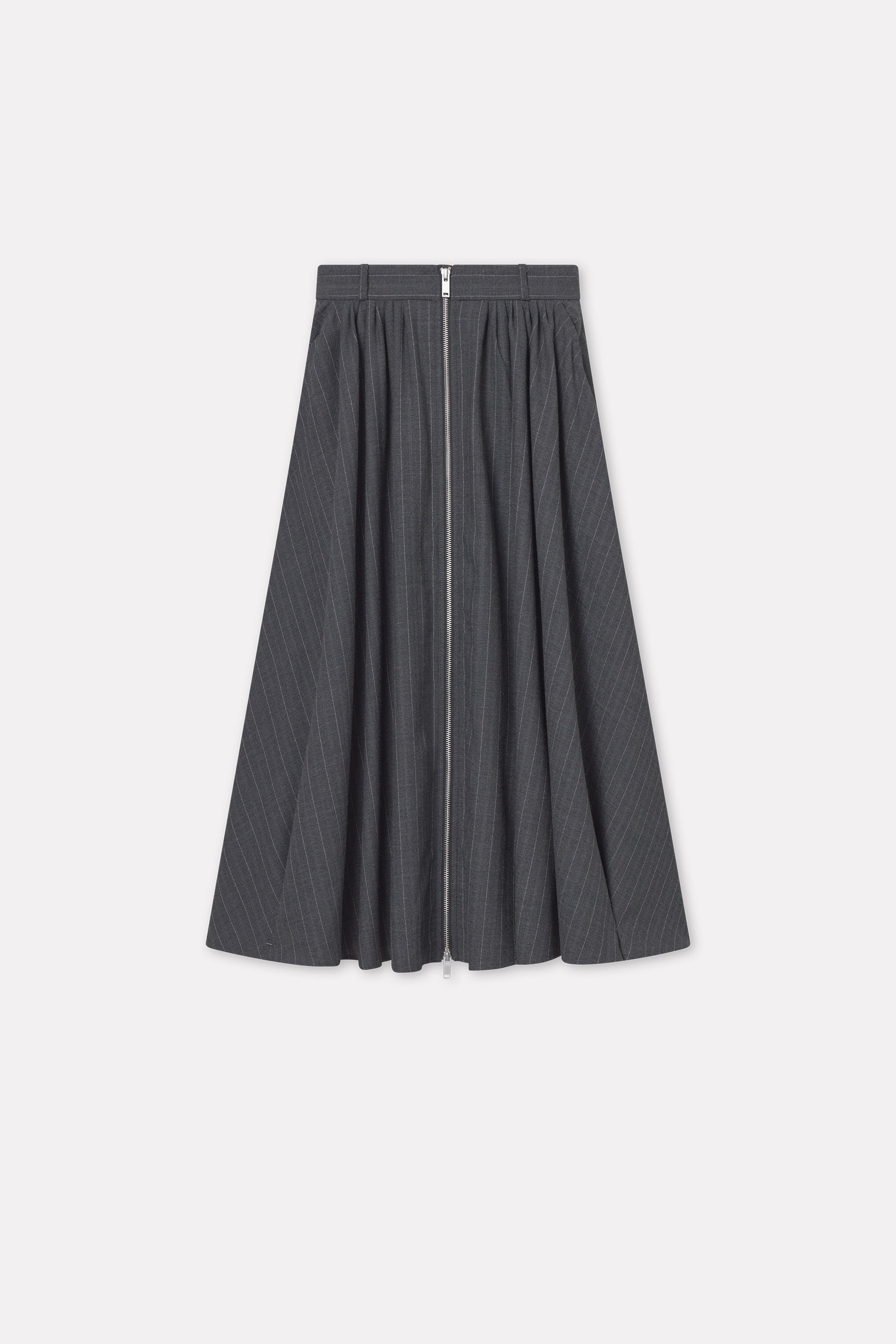 MKDT Studio Nosika Pinstripe Light Wool Skirts DARK GREY