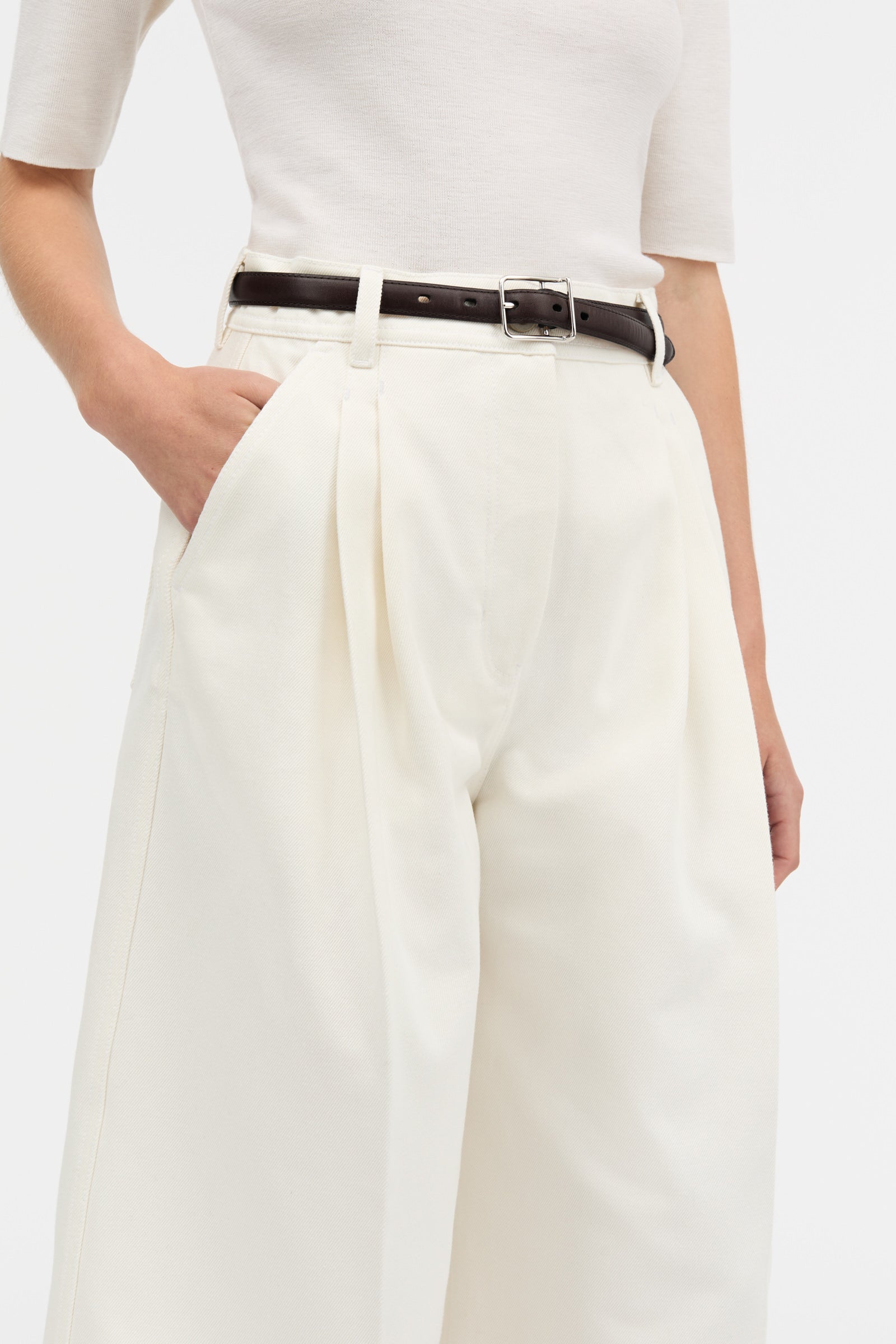 MKDT Studio PIVELLA WHITE DENIM Pants IVORY
