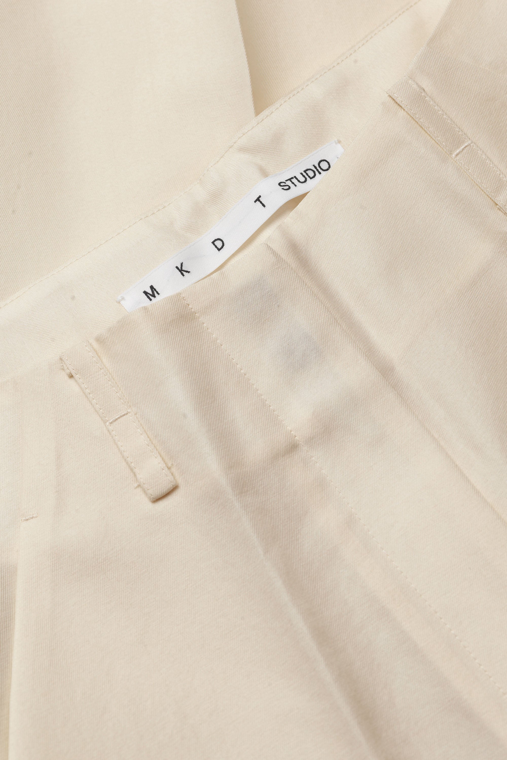 Mark Kenly Domino Tan Pasa-atelier Cropped Silk Wool Twill Pants IVORY