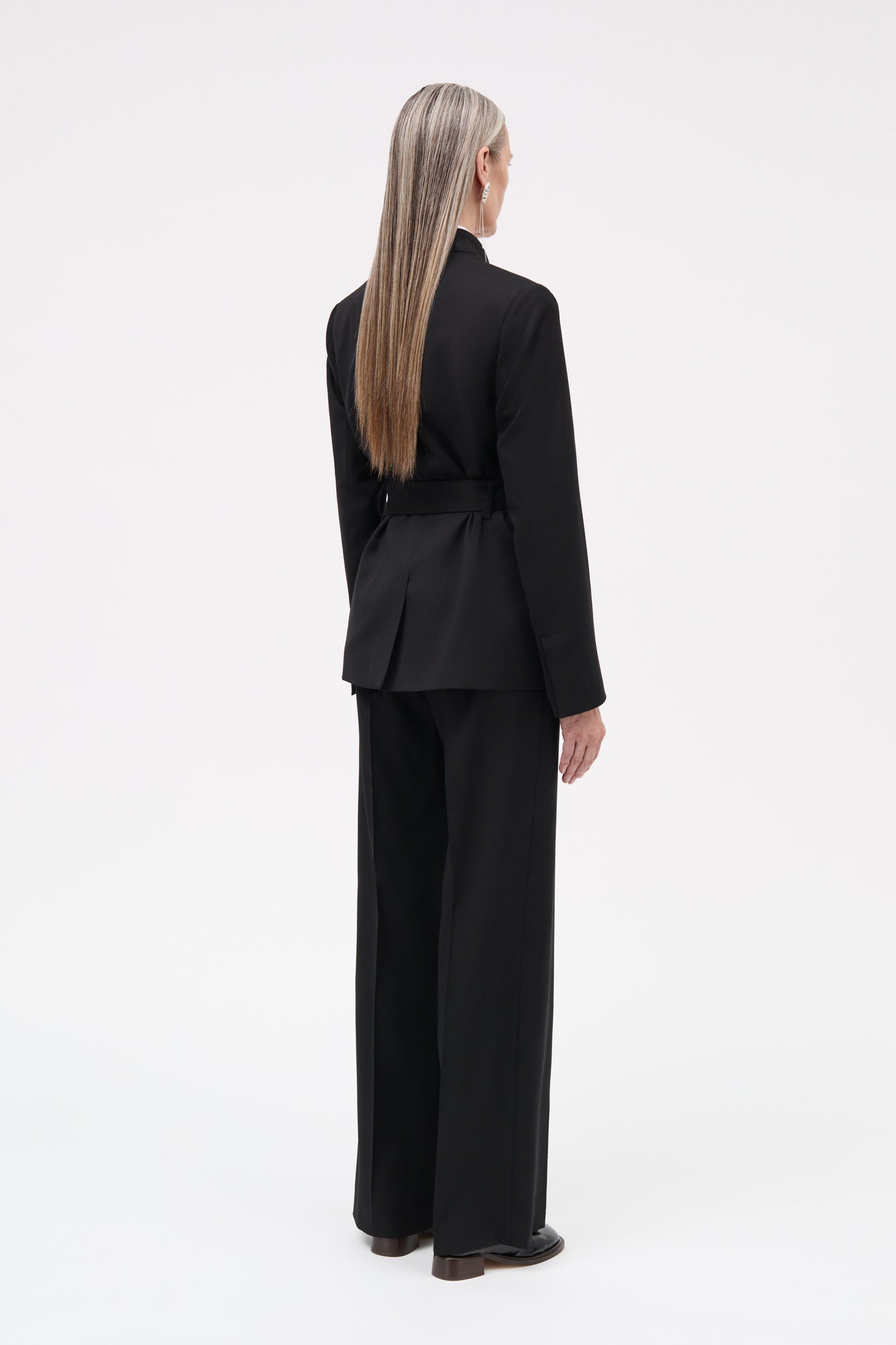 MKDT Studio Petra Thin Solid Wool Pants BLACK
