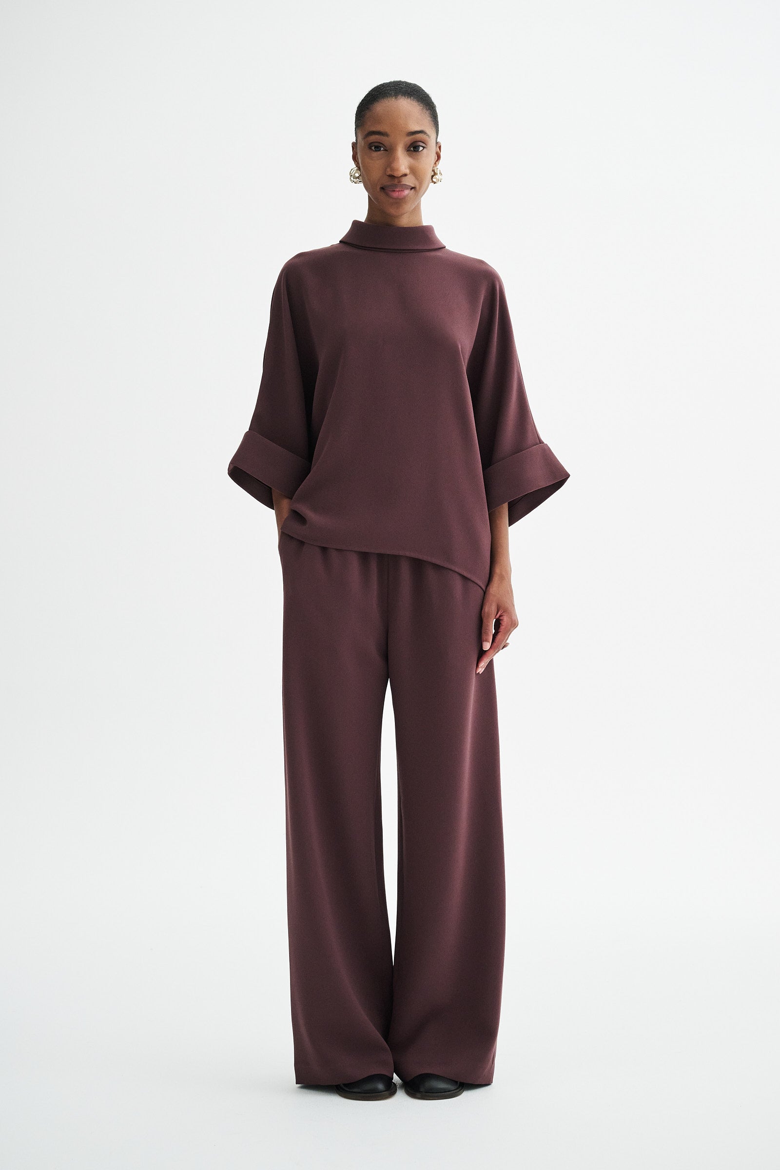 MKDT Studio BAILEE CREPE GEORGETTE Blouses BURGUNDY