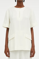 MKDT Studio Betty Crepe Georgette Blouses IVORY