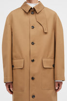 Mark Kenly Domino Tan Cedric Bonded Cotton Coats TAN/NAVY