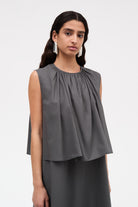 Mark Kenly Domino Tan Dorea Sheer Cotton Organic Dresses ANTRACIT