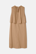 Mark Kenly Domino Tan Dorea Sheer Cotton Organic Dresses TAUPE