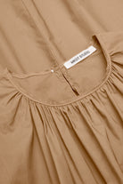 Mark Kenly Domino Tan Dorea Sheer Cotton Organic Dresses TAUPE