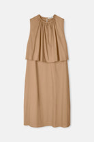 Mark Kenly Domino Tan Dorea Sheer Cotton Organic Dresses TAUPE