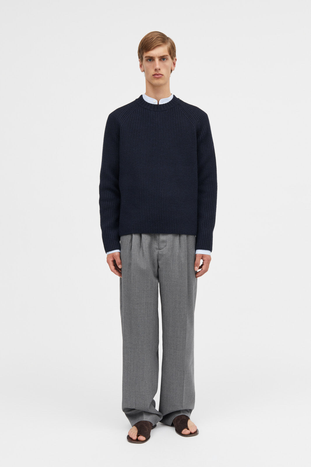 Mark Kenly Domino Tan Kaleb Merino Sweater DARK NAVY