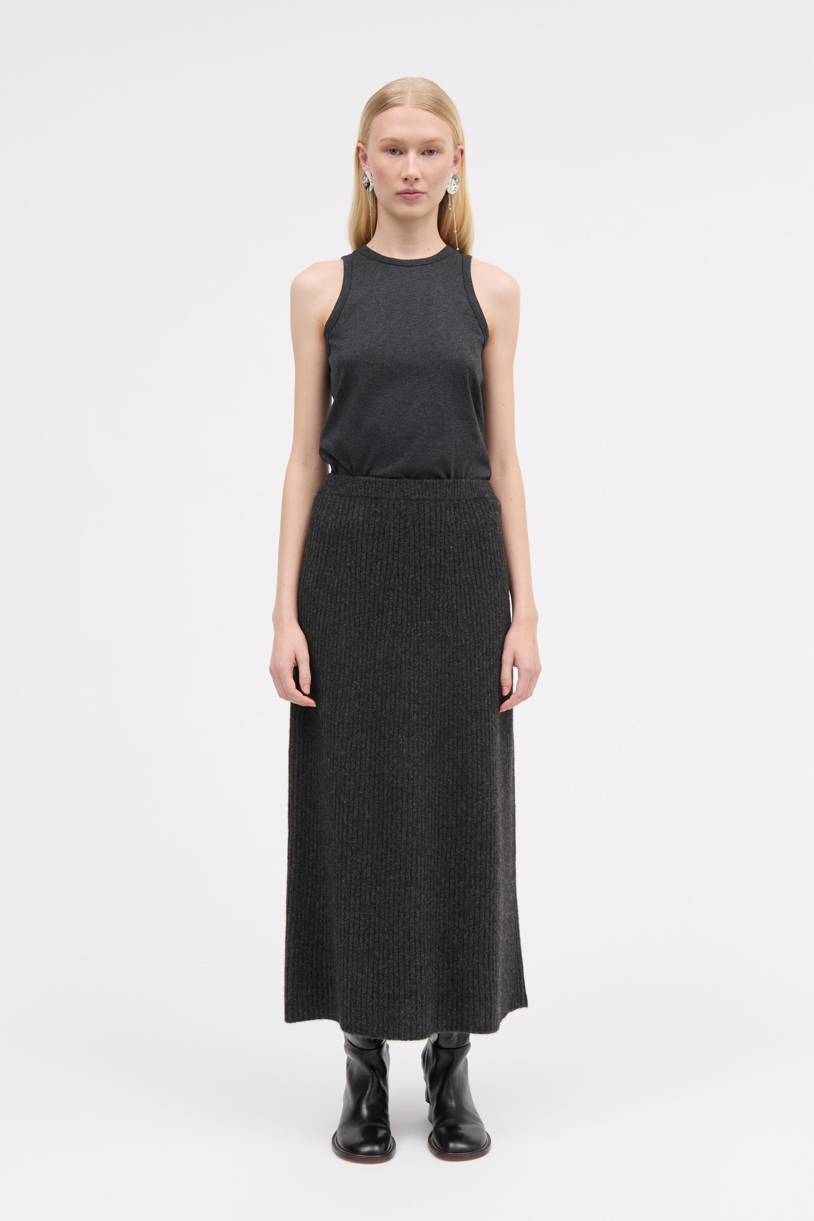 MKDT Studio Klareen Yak Skirts DARK GREY MELANGE