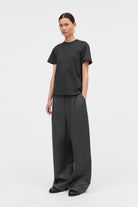 MKDT Studio Laia Cotton Jersey T-Shirts DARK GREY MELANGE