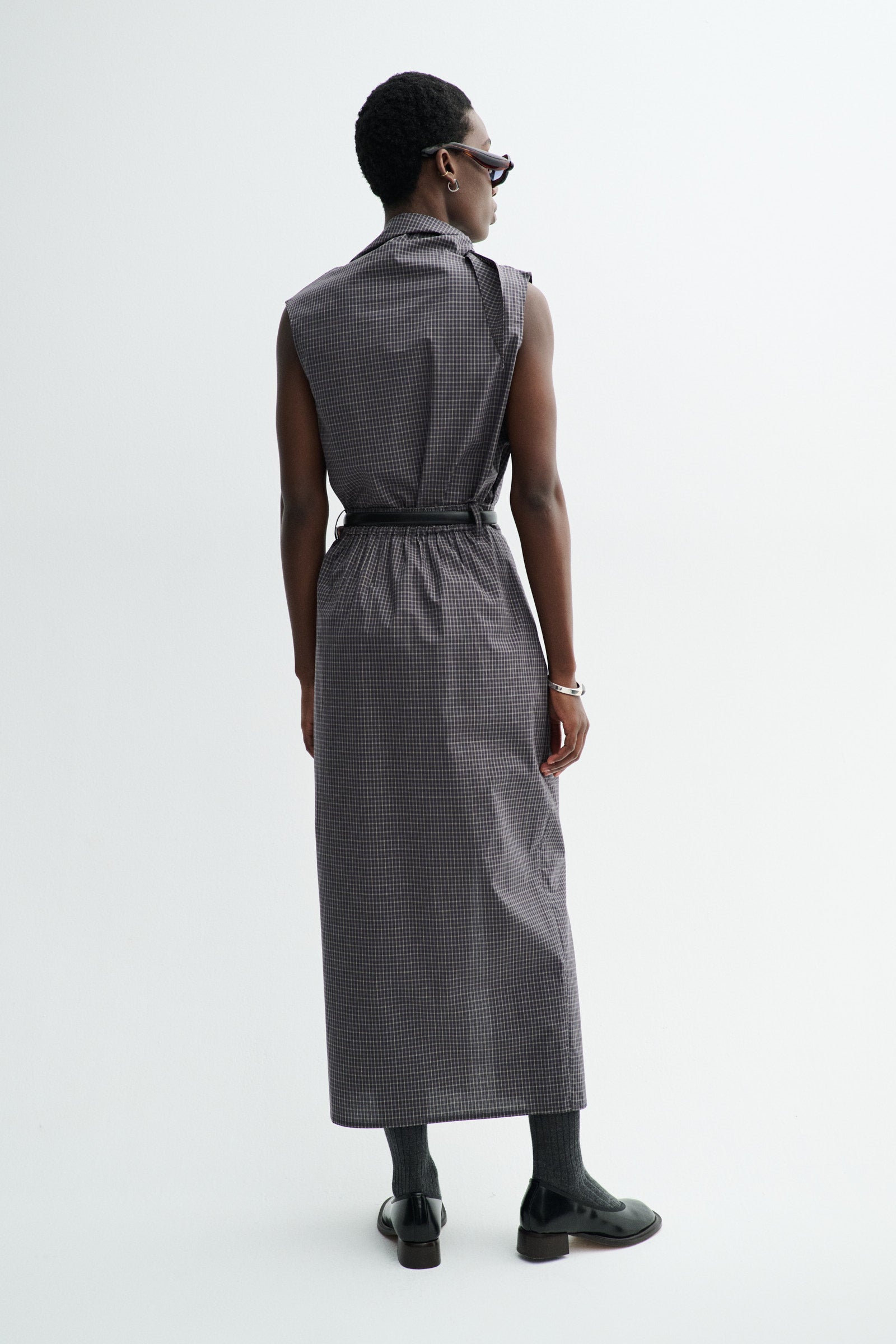 MKDT Studio NOVELLA CHECK POPLIN Skirts CHARCOAL CHECK