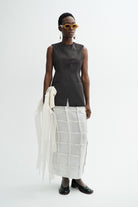 MKDT Studio NURI-ATELIER LINEN SILK BLEND Skirts LIGHT GREY