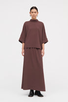 MKDT Studio Nasha Crepe Georgette Skirts BURGUNDY