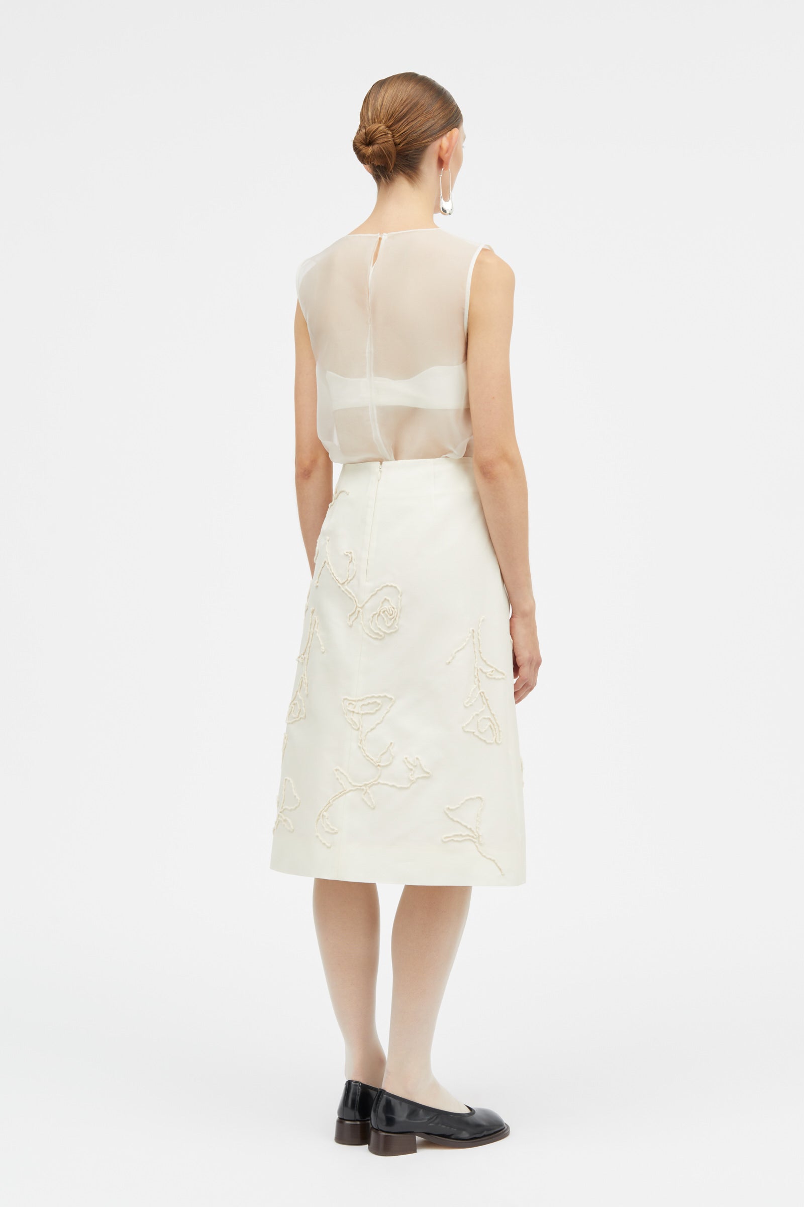Mark Kenly Domino Tan Natalya-atelier Silk Wool Twill Skirts IVORY