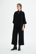 MKDT Studio PIKA CREPE GEORGETTE Pants BLACK