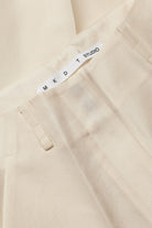 Mark Kenly Domino Tan Pasa-atelier Cropped Silk Wool Twill Pants IVORY
