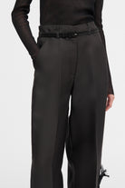 Mark Kenly Domino Tan Pashi-atelier Silk Wool Twill Pants BLACK