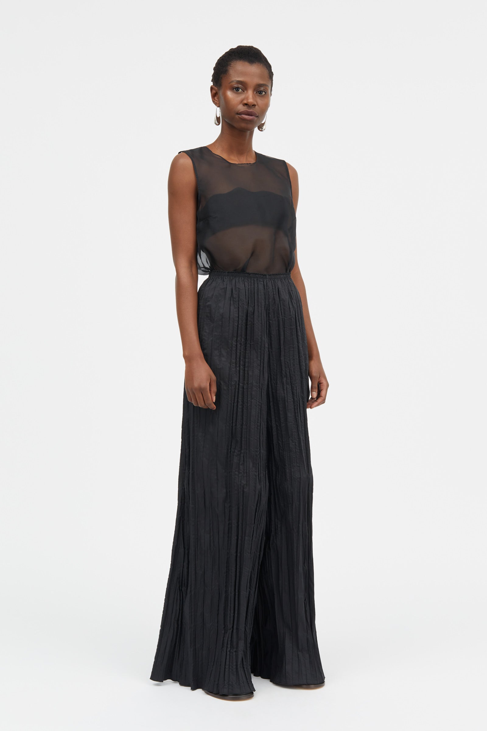 Mark Kenly Domino Tan Pinola-atelier Pleated Cotton Tech Pants BLACK