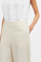 Mark Kenly Domino Tan Poline Check Tweed Pants NATURAL