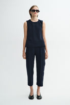MKDT Studio TENA CREPE GEORGETTE Tops NAVY
