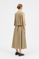 Mark Kenly Domino Tan Tahira Sheer Cotton Blouses KHAKI
