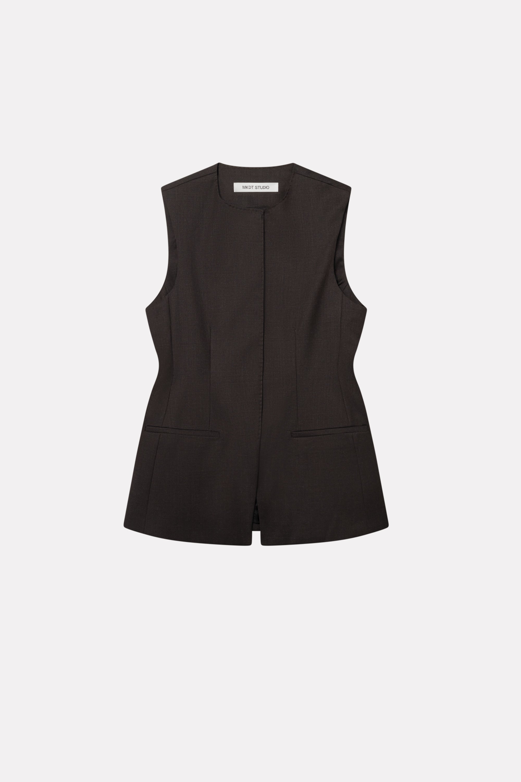 MKDT Studio VALI LIGHT WEIGHT WOOL Vest DEEP BROWN