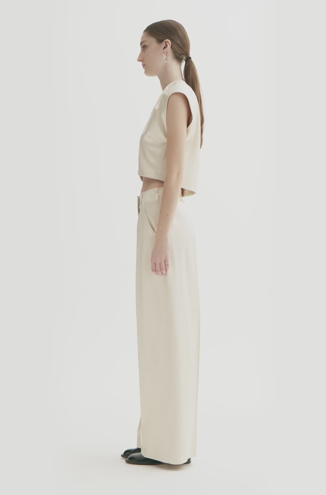 MKDT Studio TADAO-ATELIER SHINY COTTON MIX Vest METALIC CREAM