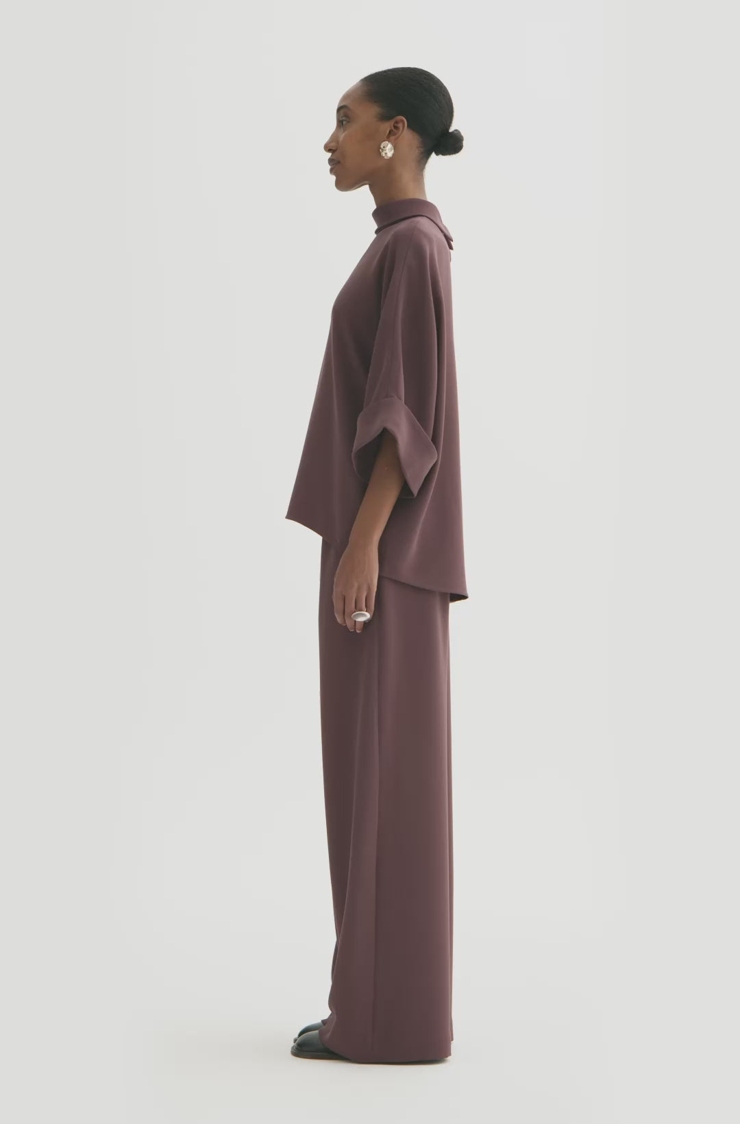MKDT Studio PALMIRA CREPE GEORGETTE Pants BURGUNDY