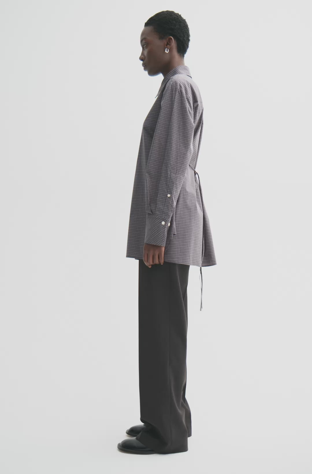 MKDT Studio SEBASTIANA CHECK POPLIN Shirts CHARCOAL CHECK