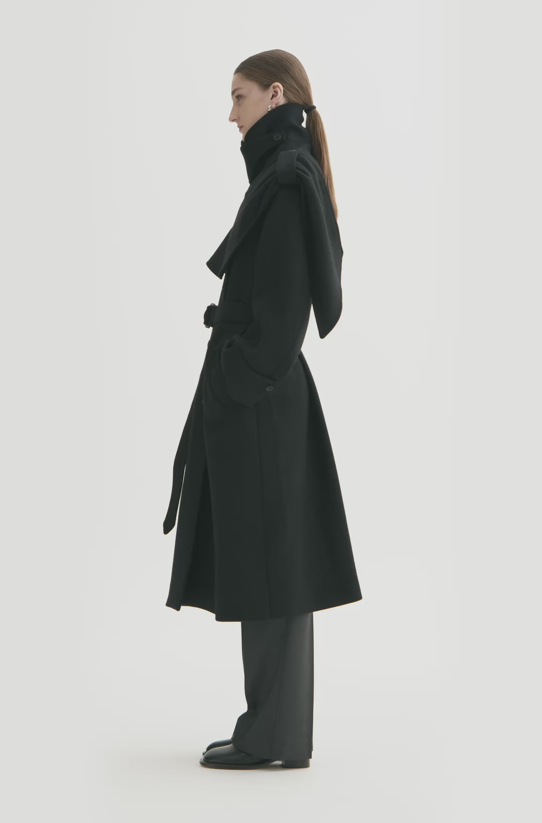MKDT Studio CICELY TWO LAYERED WOOL Coats BLACK