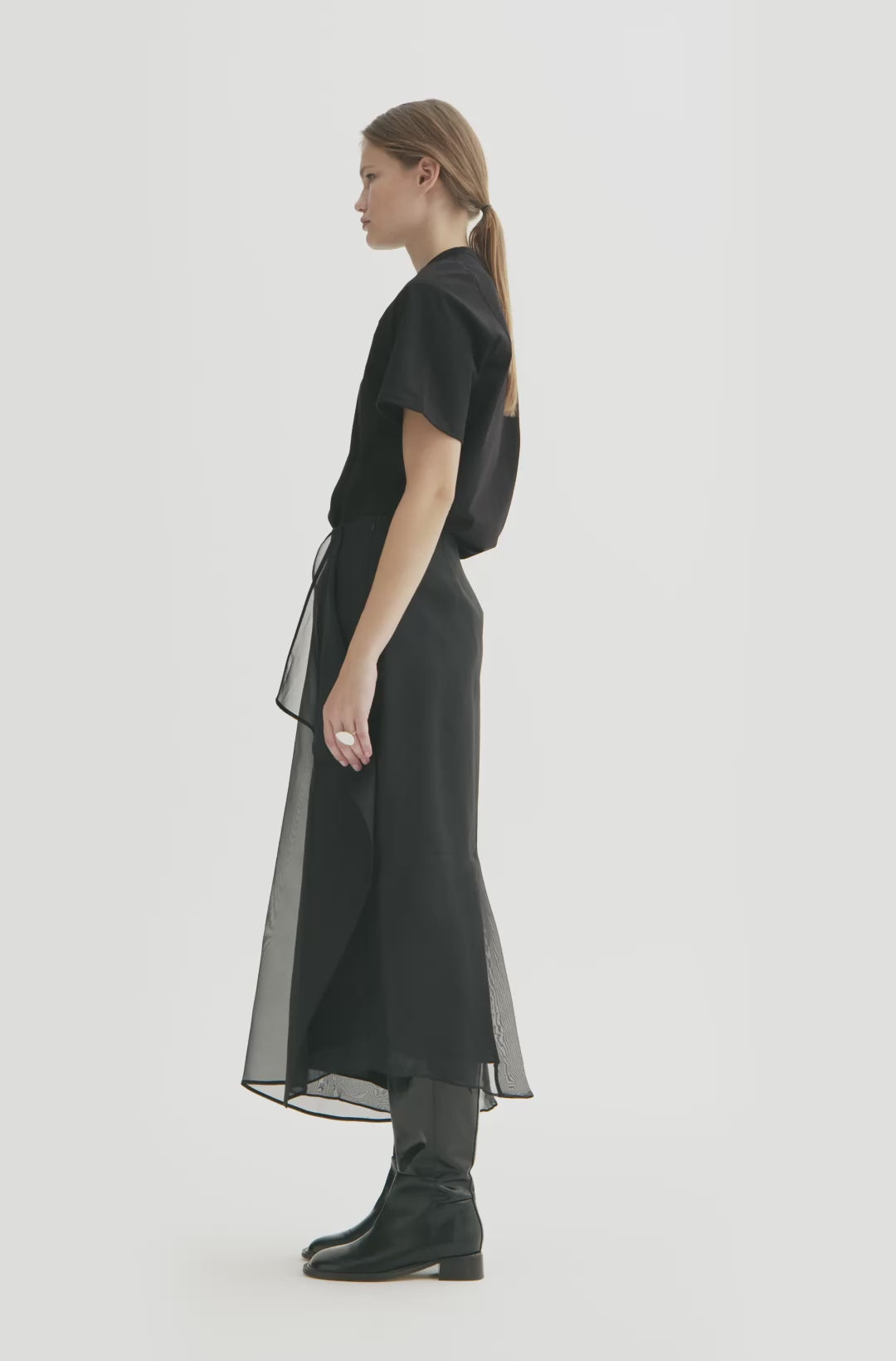 MKDT Studio NIRI SILK ORGANZA Skirts BLACK QUARTZ